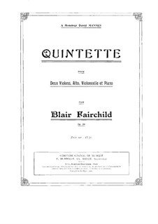 Piano Quintet in D Minor, Op.20: Full score by Blair Fairchild