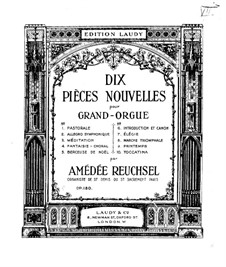 Dix pièces nouvelles, Op.180: No.7 Elegy by Amédée Reuchsel