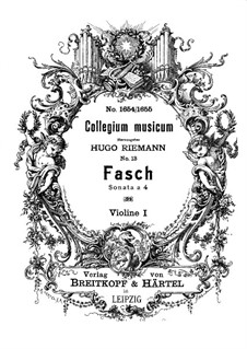 Sonata a 4 in D Minor, Fwv N:d3: Violin I part by Johann Friedrich Fasch