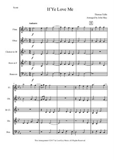 If Ye Love Me: For woodwind quintet by Thomas Tallis