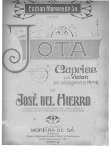 Jota. Caprice for Violin and Piano: Score by José del Hierro