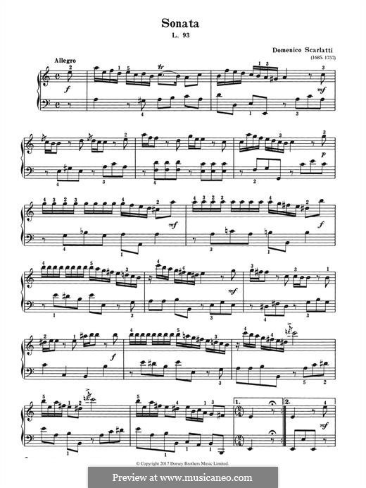 Sonata No.93 in A Minor, K.149 L.93 P.241: For piano by Domenico Scarlatti