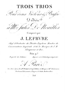 Three Trios for Two Violins and Cello: Cello part by Joseph Lefèbvre