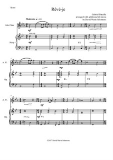 Rêvé-je: For alto flute and harp by Gabriel Bataille