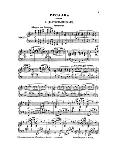Mermaid: Piano score by Alexander Dargomyzhsky