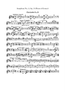 Symphony No.4 in C Major 'The Poem of Ecstasy', Op.54: Clarinets parts by Alexander Scriabin