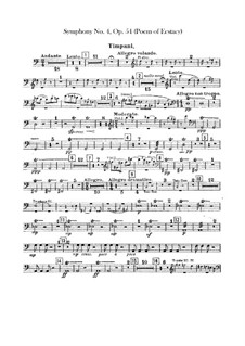 Symphony No.4 in C Major 'The Poem of Ecstasy', Op.54: Percussion parts by Alexander Scriabin