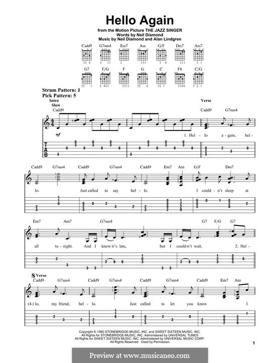 Hello Again: For guitar by Alan Lindgren