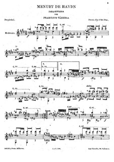 Symphony No.103 in E Flat Major 'Drum Roll', Hob.I/103: Movement III. Version for guitar by Joseph Haydn