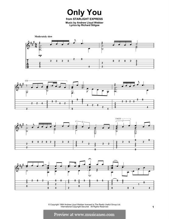 Only You (Fragment): For guitar with tab by Andrew Lloyd Webber