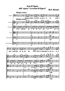 Non più andrai (Now no More): For solo and chamber orchestra by Wolfgang Amadeus Mozart