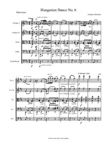 Dance No.6 in D Flat Major: For string orchestra by Johannes Brahms