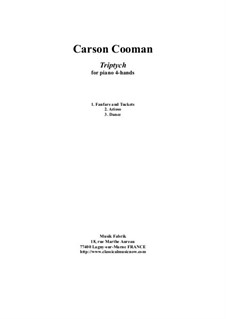 Triptych for piano 4-hands, Op.140: Triptych for piano 4-hands by Carson Cooman