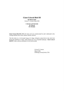 Giant Colored Bird III for horn octet, Op.660: Giant Colored Bird III for horn octet by Carson Cooman