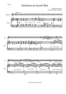 Variations on au Joli Bois: For clarinet and piano by Claudin de Sermisy