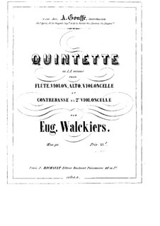 Quintet for Flute and Strings, Op.90: Flute part by Eugène Walckiers