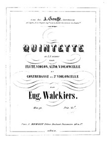 Quintet for Flute and Strings, Op.90: Cello I part by Eugène Walckiers