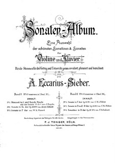 Six Sonatas for Violin and Piano, Op.10: Sonata No.1 – score for two performers, J.99 by Carl Maria von Weber