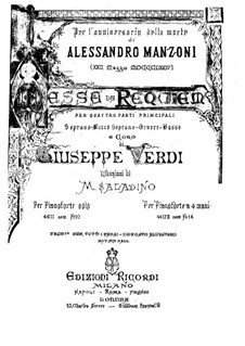 Messa da Requiem: For piano by Giuseppe Verdi