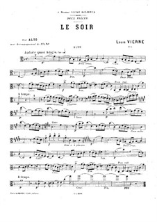 Two Pieces for Viola and Piano, Op.5: No.1 Le soir – solo part by Louis Vierne