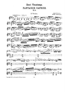 Fantasia-Caprice, Op.11: Violin II part by Henri Vieuxtemps