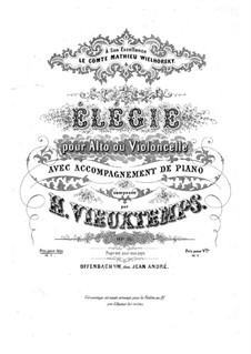 Elegy, Op.30: For viola and piano by Henri Vieuxtemps