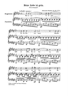 Romances and Songs, Op.63: Nr.5 Meine Liebe ist grün by Johannes Brahms