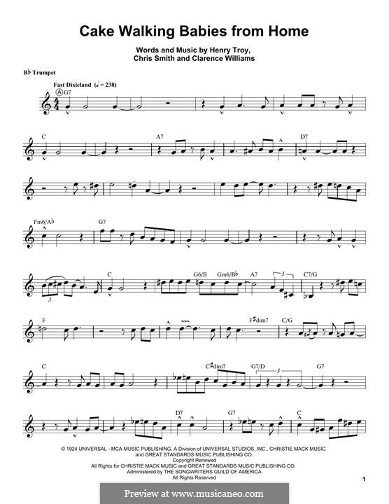Cake Walking Babies from Home: For trumpet by Chris Smith, Clarence Williams, Henry Troy