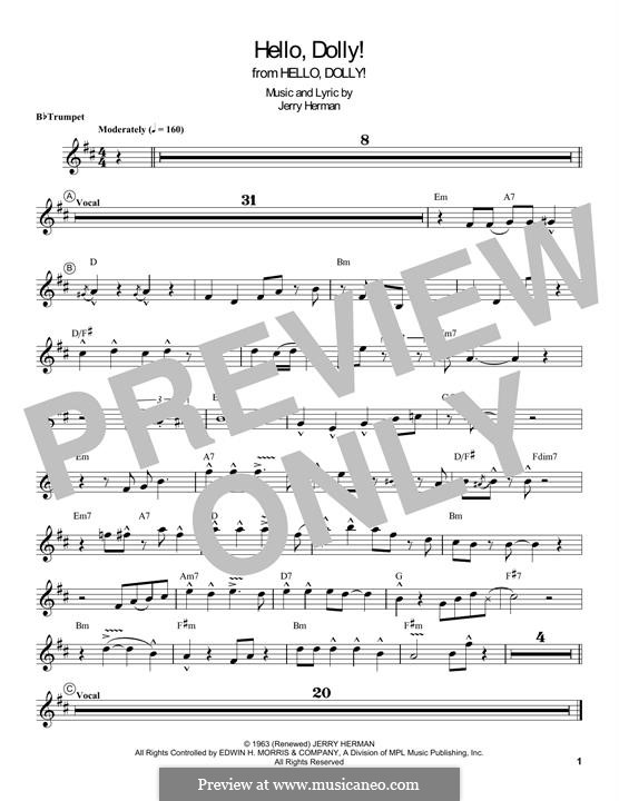 Instrumental version: For trumpet by Jerry Herman
