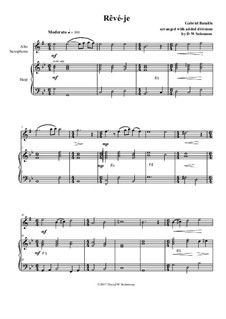 Rêvé-je: For alto saxophone and harp by Gabriel Bataille
