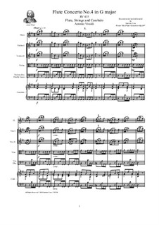 Six Flute Concertos for Flute, Strings and Cembalo, Op.10: Concerto No.4 in G major – score, parts, RV 435 by Antonio Vivaldi