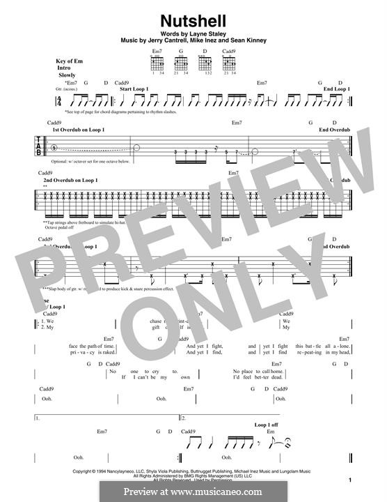 Nutshell (Alice in Chains): For guitar with tab by Jerry Cantrell, Layne Staley, Michael Inez, Sean Kinney