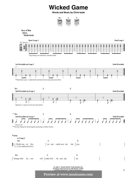 Wicked game tabs. Викед гейм Ноты. Wicked game Ноты.