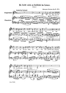 Five Songs, Op.71: No.1 Love is so Delightful in the Spring by Johannes Brahms