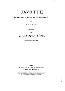 Javotte: Piano score by Camille Saint-Saëns
