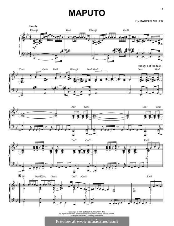 Maputo: For piano by Marcus Miller