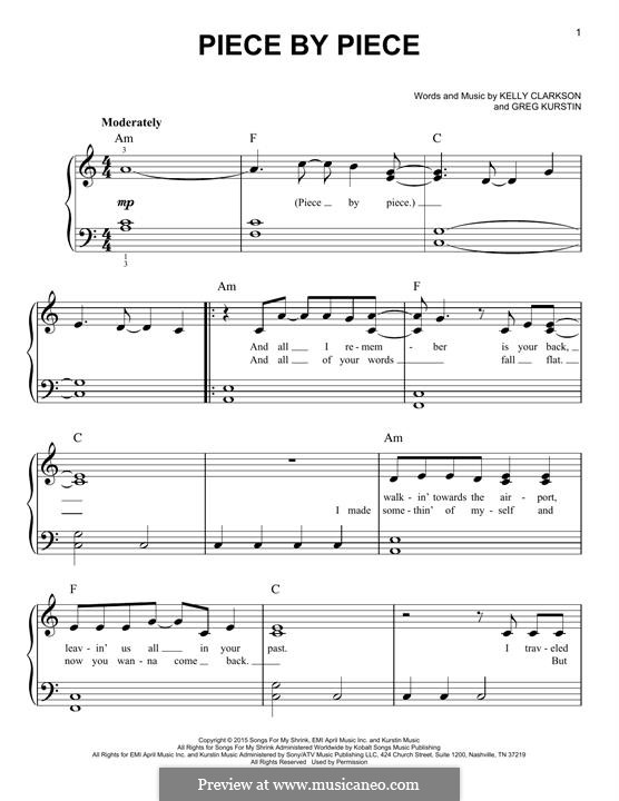 Piece by Piece: For piano by Greg Kurstin, Kelly Clarkson