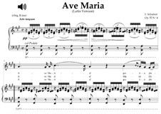 Ave Maria (Piano-vocal score), D.839 Op.52 No.6: For mezzo, soprano or tenor (A Major) with piano accompaniment by Franz Schubert