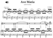 Ave Maria (Piano-vocal score), D.839 Op.52 No.6: For high soprano or tenor (C Major) with piano accompaniment by Franz Schubert