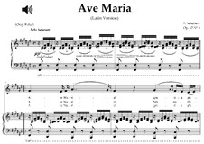 Ave Maria (Piano-vocal score), D.839 Op.52 No.6: For contralto (F-Sharp Major) with piano accompaniment by Franz Schubert
