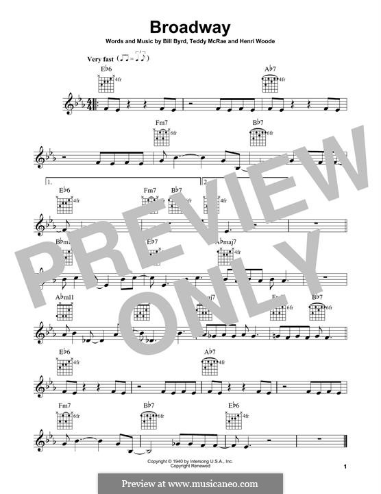 Broadway: For guitar with tab by Bill Byrd, Henri Woode, Teddy McRae