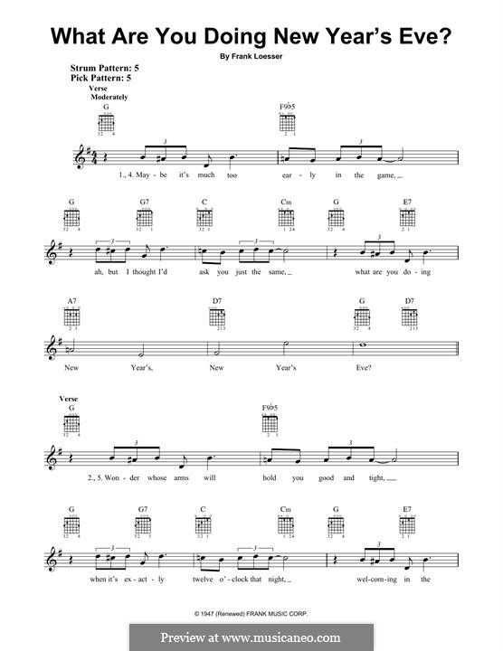 What are You Doing New Year's Eve?: For guitar with tab by Frank Loesser