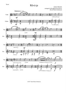 Rêvé-je: For viola and guitar by Gabriel Bataille