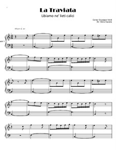 Libiamo ne'lieti calici (Brindisi): For piano by Giuseppe Verdi