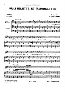 Five Poems of Ronsard: No.4 Grasselette et Maigrelette by Camille Saint-Saëns