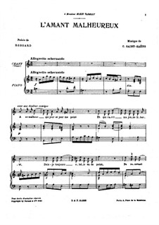 Five Poems of Ronsard: No.5 L'amant malheureux by Camille Saint-Saëns