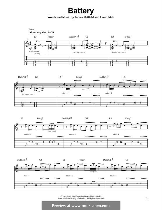 Battery Guitar Tab Metallica