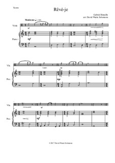 Rêvé-je: For viola and piano by Gabriel Bataille