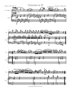 Concerto for Double Bass and Piano in D Major: Score by Domenico Dragonetti
