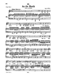 An die Musik (To Music), D.547 Op.88 No.4: For low voice and piano by Franz Schubert